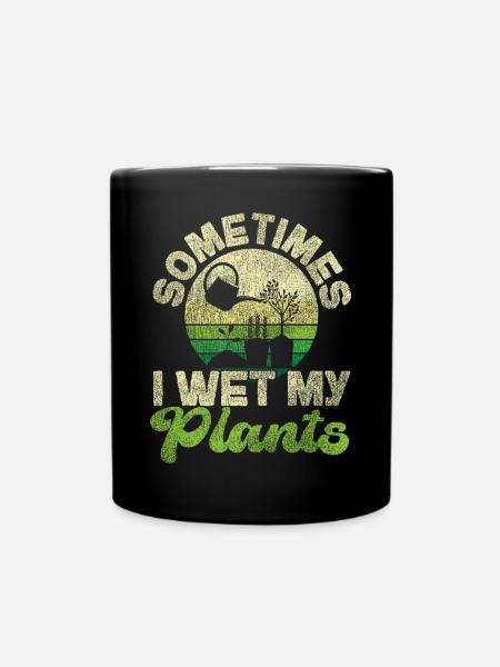 Plant Lover Gardening Sometimes I - Tasse einfarbig - Schwarz