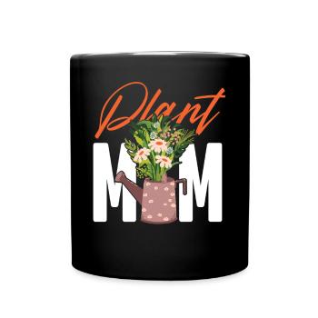Plant Lover Gardening Plant Mom - Full Colour Mug - black - Front