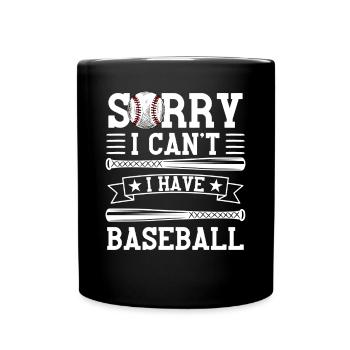 Drôle de baseball disant joueur de baseball - Mug uni - noir - Devant