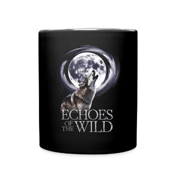Échos de la nature sauvage, du loup et de la lune - Mug uni - noir - Devant