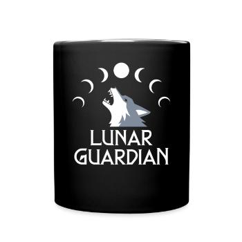 Lunar Guardian Wolf Und Mondphasen - Tasse einfarbig - Schwarz - Vorne