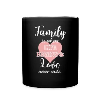 Family Saying Families Love Design - Full Colour Mug - black - Front