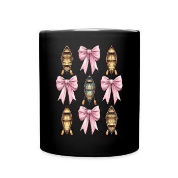 Coquette Bogen Rudern Ruderboot Paddel rosa - Tasse einfarbig - Schwarz - Vorne
