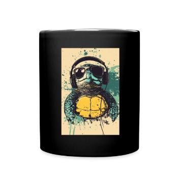 Turtle Headphones Headphones Music - Full Colour Mug - black - Front