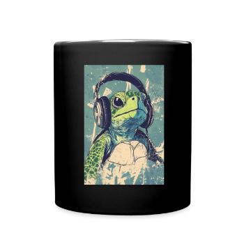 Turtle Headphones Casque Musique - Mug uni - noir - Devant