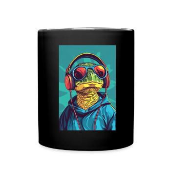 Turtle Headphones Headphones Music - Full Colour Mug - black - Front