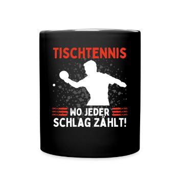 Table tennis where every stroke counts Fun - Full Colour Mug - black - Front