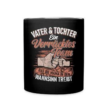 Papa Tochter Vatertag Vaterschaft Elternteil - Tasse einfarbig - Schwarz - Vorne