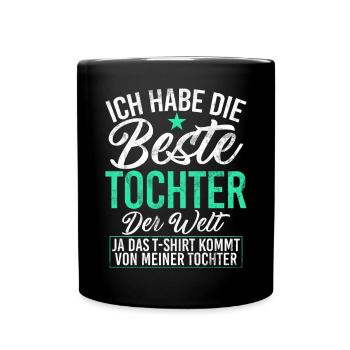 Papa Tochter Vatertag Vaterschaft Elternteil - Tasse einfarbig - Schwarz - Vorne