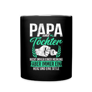 Papa Tochter Vatertag Vaterschaft Elternteil - Tasse einfarbig - Schwarz - Vorne