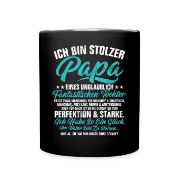 Papa Tochter Vatertag Vaterschaft Elternteil - Tasse einfarbig - Schwarz - Vorne