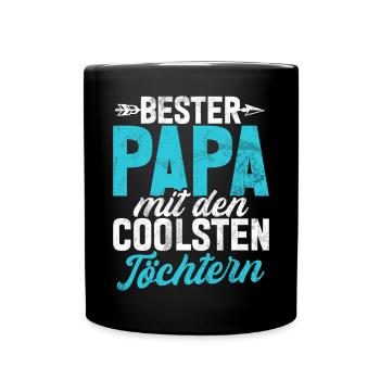 Papa Tochter Vatertag Vaterschaft Elternteil - Tasse einfarbig - Schwarz - Vorne