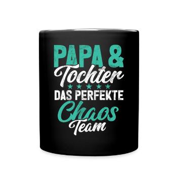 Papa Tochter Vatertag Vaterschaft Elternteil - Tasse einfarbig - Schwarz - Vorne