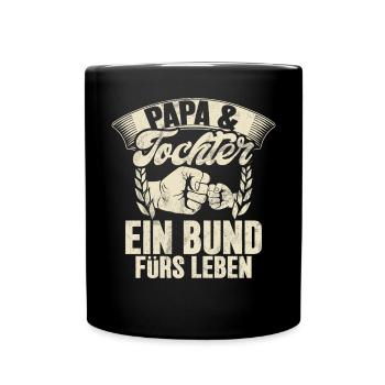 Papa Tochter Vatertag Vaterschaft Elternteil - Tasse einfarbig - Schwarz - Vorne