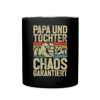 Papa Tochter Vatertag Vaterschaft Elternteil - Tasse einfarbig - Schwarz - Vorne