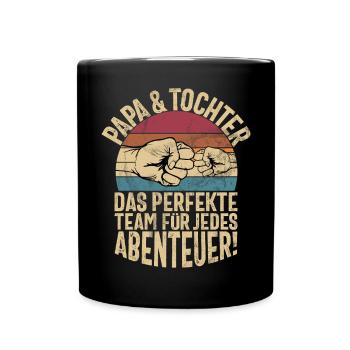 Papa Tochter Vatertag Vaterschaft Elternteil - Tasse einfarbig - Schwarz - Vorne