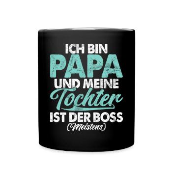 Papa Tochter Vatertag Vaterschaft Elternteil - Tasse einfarbig - Schwarz - Vorne