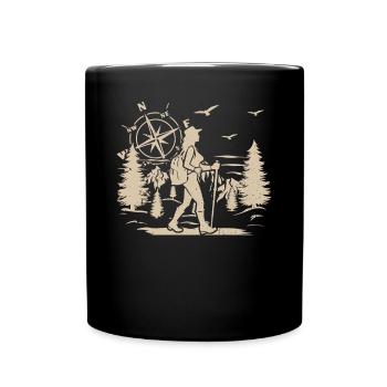 Mountain Hiking Girl Adventure Hiking Girls - Full Colour Mug - black - Front