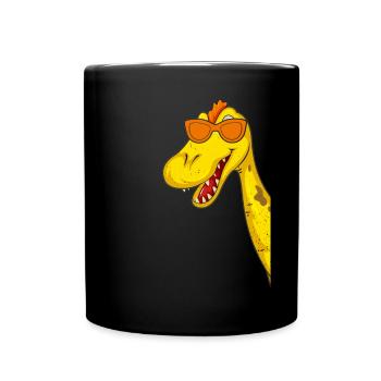 Funny Dino with Sunglasses Funny Dinosaur - Tasse einfarbig - Schwarz - Vorne