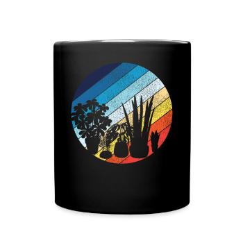Amoureux des plantes jardinage rétro - Mug uni - noir - Devant