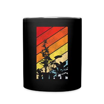 Amoureux des plantes jardinage rétro - Mug uni - noir - Devant