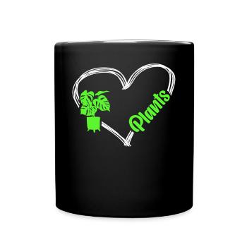 Amoureux des plantes Jardinage Coeur - Mug uni - noir - Devant