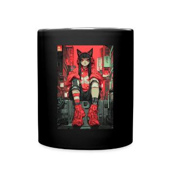 Otaku Streetwear Japan Cyberpunk Techwear Anime - Full Colour Mug - black - Front