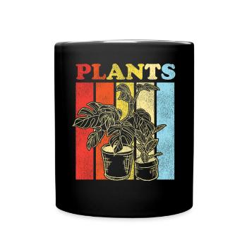 Amoureux des plantes jardinage rétro - Mug uni - noir - Devant