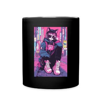 Otaku Streetwear Japan Cyberpunk Techwear Anime - Full Colour Mug - black - Front