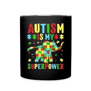 Autism is my superpower - Full Colour Mug - black - Front