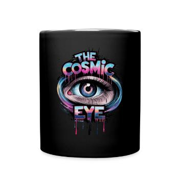 Das Kosmische Auge Streetart Visuelle Magie - Tasse einfarbig - Schwarz - Vorne