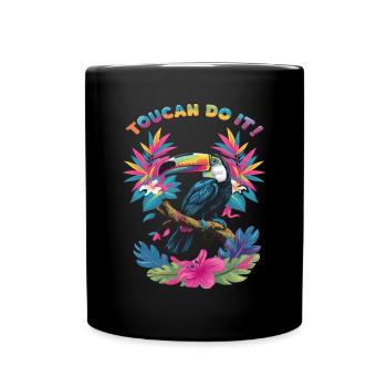 Toucan, tu peux le faire ! Couleurs tropicales - Mug uni - noir - Devant