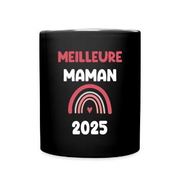 2025 Mutter Beste Schwangerschaft Anzeige - Tasse einfarbig - Schwarz - Vorne