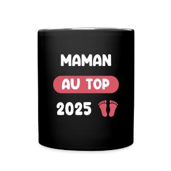 au top 2025 maman annonce grossesse - Mug uni - noir - Devant