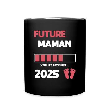 maman future 2025 annonce grossesse - Mug uni - noir - Devant