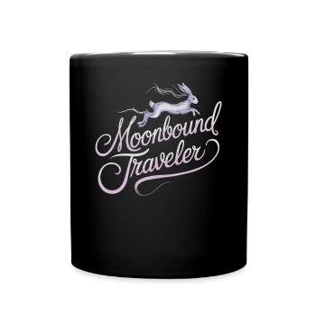 Moonbound Traveler Bunny Jump Fantasy - Full Colour Mug - black - Front