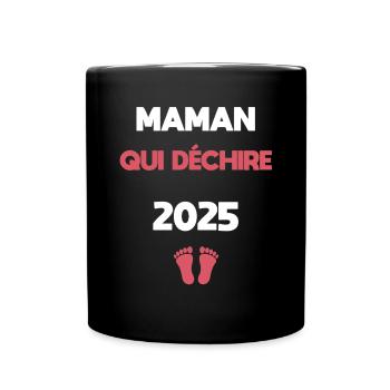 mom 2025 pregnancy announcement - Full Colour Mug - black - Front