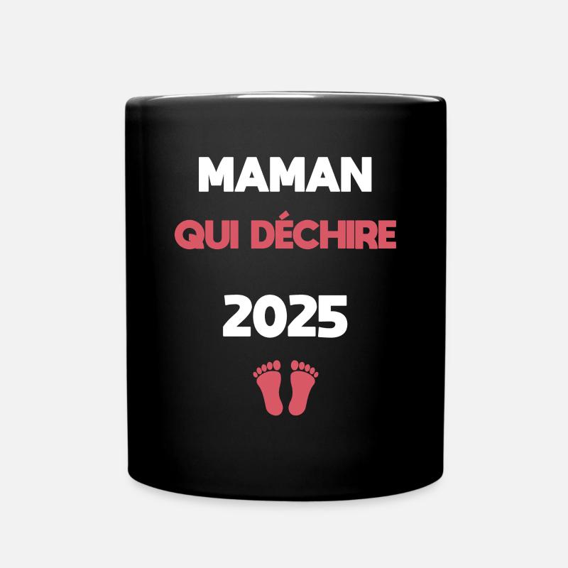 Ankündigung der Schwangerschaft Mama 2025 - Tasse einfarbig - Schwarz
