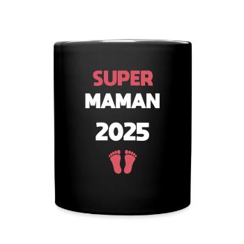 maman super 2025 annonce grossesse - Mug uni - noir - Devant