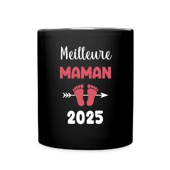 Beste Mutter 2025 Schwangerschaftsankündigung - Tasse einfarbig - Schwarz - Vorne