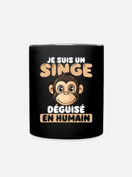 Ich bin ein als Mensch verkleidete Affe - Tasse einfarbig - Schwarz