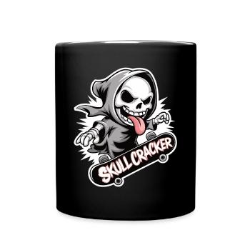 Drôle de faucheuse sur planche à roulettes - Mug uni - noir - Devant