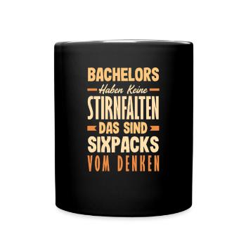 Bachelors have no forehead wrinkles These are - Full Colour Mug - black - Front