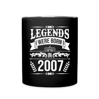 Legenden geboren 2007 Geburtstag - Tasse einfarbig - Schwarz - Vorne