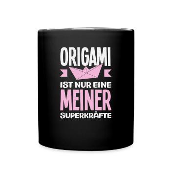 Origami is just one of my superpowers - Full Colour Mug - black - Front