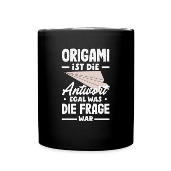 L’origami est la réponse, quelle que soit la question - Mug uni - noir - Devant