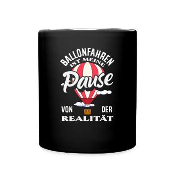 Ballooning is my break from reality - Full Colour Mug - black - Front