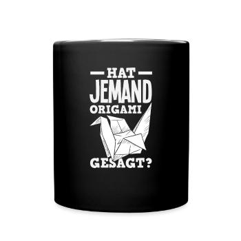 Did someone say origami crane art - Full Colour Mug - black - Front