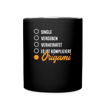 It's complicated origami - Full Colour Mug - black - Front