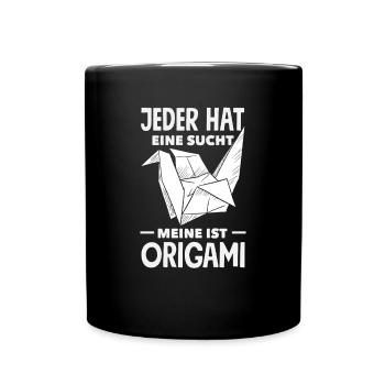 Everyone has an addiction to origami art - Full Colour Mug - black - Front
